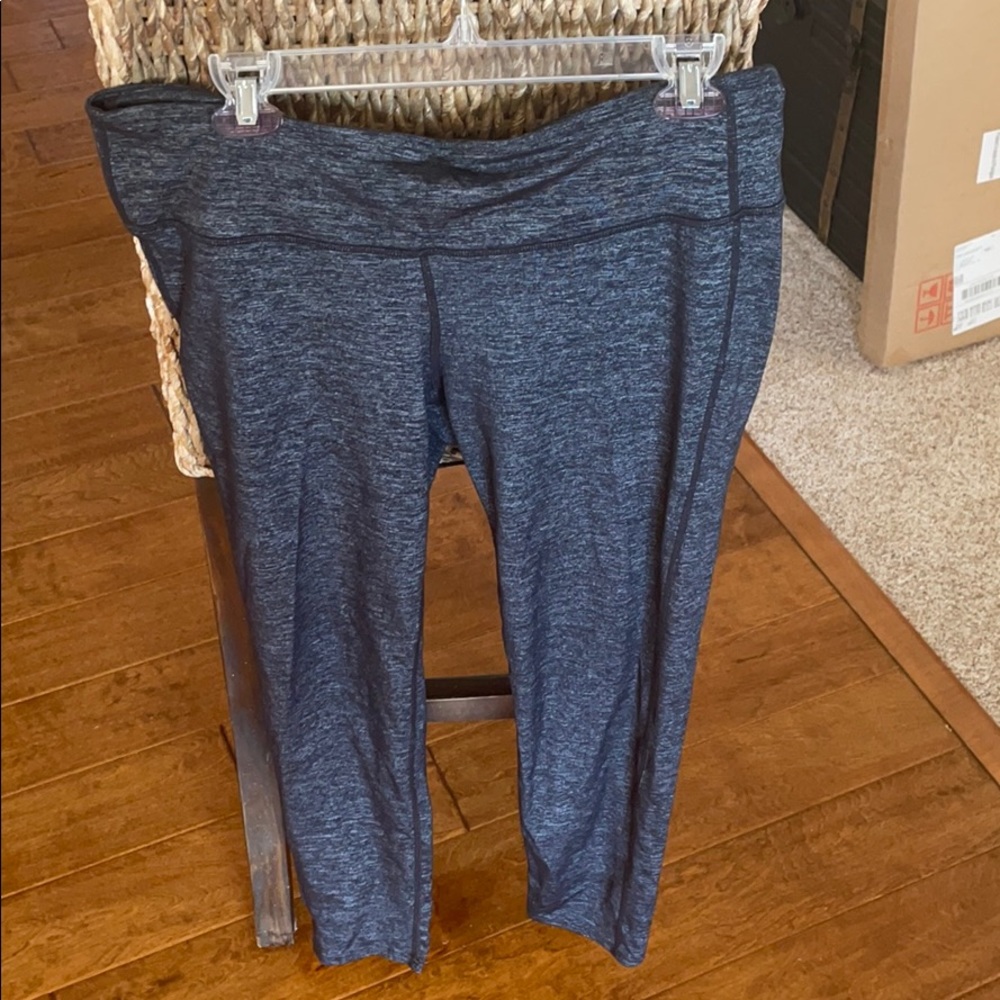 Heathered black + grey Athleta Yoga Pants